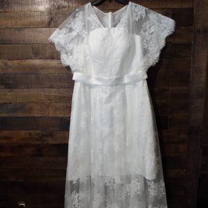 Lace overlay wedding dress size 14
